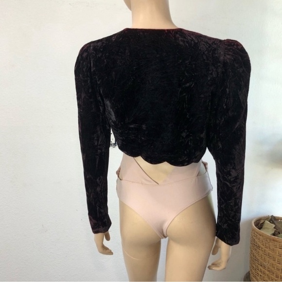 Vintage Roberta open Jacket  red velvet - Picture 10 of 12